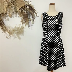 Review Elysee Sleeveless Dress size 10 Black polkadot Spot Pattern Work Career - Picture 1 of 10