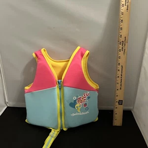 Swim School - Swim Trainer Vest - UPF50 20-33 pounds Pink Girl’s Life Jacket - Picture 1 of 11