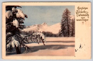 Postal Felicitaciones Año Nuevo Happy New Year Winter Scene - Imagen 1 de 2