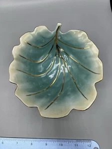 De Colección Club Napoca Mayólica Hoja de Col Verde Cuenco Hecho en Rumania Cerámica - Imagen 1 de 4