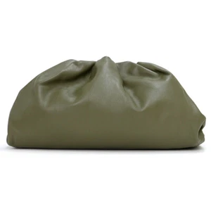 BOTTEGA VENETA The Pouch Clutch Calfskin, Khaki 576227 - Picture 1 of 11