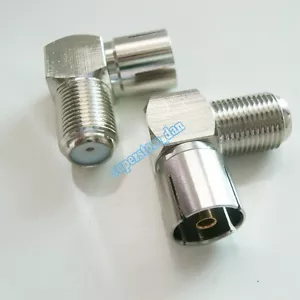 F female jack to IEC PAL DVB-T TV 9.5mm female right angle adapter connector - Picture 1 of 5