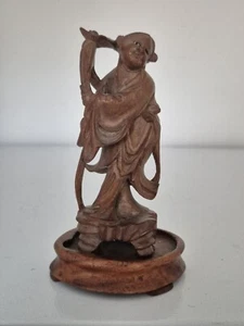 Chinese Wood Hand Carved Figure Statue Art Sculpture - Picture 1 of 4