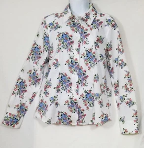 Basic Editions Damen Bluse Blumen Knopfleiste Langarm Größe M - Bild 1 von 6