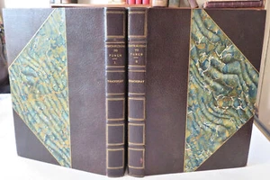 Contributions to Punch Thackeray c. 1910 fine Limited ed. leather 2 vol. set - Picture 1 of 14