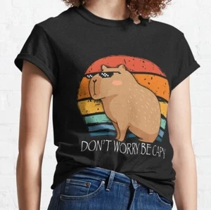 Capybara Dont Worry Be Capy Funny Rodent Classic T-Shirt - Picture 1 of 4