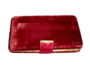 Terciopelo Borgoña con Estuche a Presión Carcasa Rígida Joyería Presentación Caja Forro Terciopelo - Imagen 1 de 9