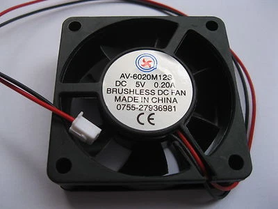 2 pcs Brushless DC Cooling Fan 7 Blade 5V 6020S 60x60x20mm 2 Wire Sleeve Bearing - Image 1 of 2
