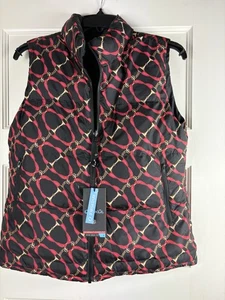 NUEVO CON ETIQUETAS CHALECO POLARTEC MUJER IBKUL CREMALLERA COMPLETA S NEGRO Rojo Estampado Novedad Academia Otoño - Imagen 1 de 5