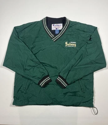 Chaqueta cortavientos Champion cuello en V para hombre M suéter verde bordado Solway Foto 1 de 4