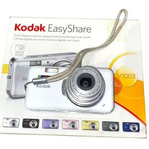 Kodak EasyShare V1003 10MP weiß Digitalkamera Box Handbücher ungetestet ohne Akku - Bild 1 von 6