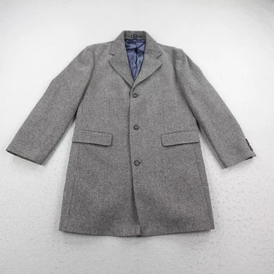 J Crew Jacket Mens Medium Gray Wool Cashmere Overcoat Long Topcoat Car Coat - Image 1 of 4