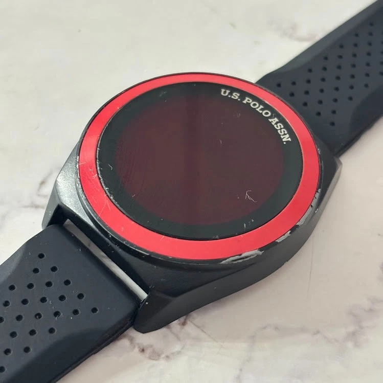 U.S. Polo Assn. Digital Men’s Watch Black Red Bezel US2116BU - Image 1 of 1
