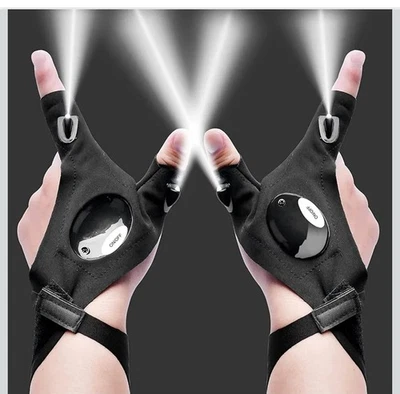 LED Flashlight Gloves Stocking Stuffers for Men:Fishing Camping Repairing Tools - Image 1 of 4
