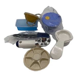 Tupperware Tiny Treasures Keychain Magnets Vintage Mini Set of 7 - Picture 1 of 8