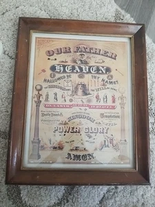Vintage Masonic Lord's Prayer Framed 16.5" x 13.5" J.E. Stratton - Picture 1 of 5