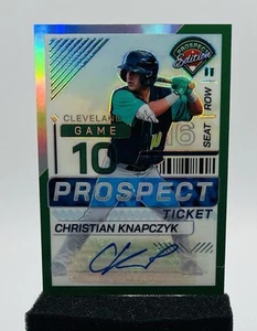 Boleto Panini Prospects Christian Knapczyk Green Holo Prospect 2024 (automático) - Imagen 1 de 2