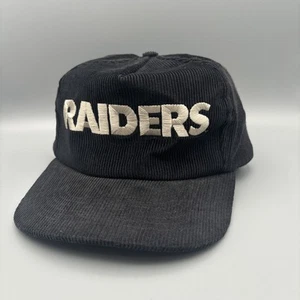 Vintage Raiders Starline Corduroy Silver Black Snapback Hat NFL Cap - Bild 1 von 8