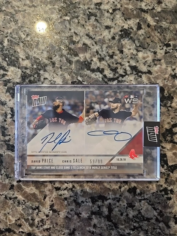 2018 Topps Now David Price Chris venta en tarjeta automática doble #59/99 Foto 1 de 2