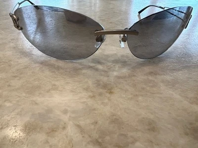 CHANEL Sunglasses 4049B Rhinestone CC Mark Silver Frame Clear Gradient Lenses - Image 1 of 4