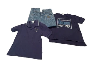 Osh Kosh Lot Of 3 Size 7 Jeans And Polo Shirts Navy Kids Clothes 90s - Picture 1 of 3