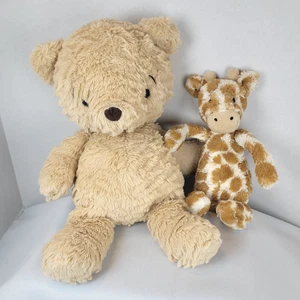 Jellycat Squishu Bear - Small Texture Teddy Bear Retired Rare 10” & Giraffe - Picture 1 of 17