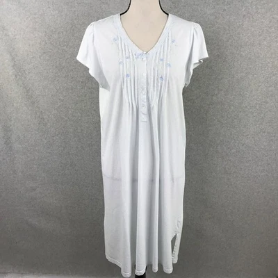 Camisón Miss Elaine Talla M Azul Pálido Cottagecore Abuela Tejido Mezcla de Algodón Foto 1 de 4