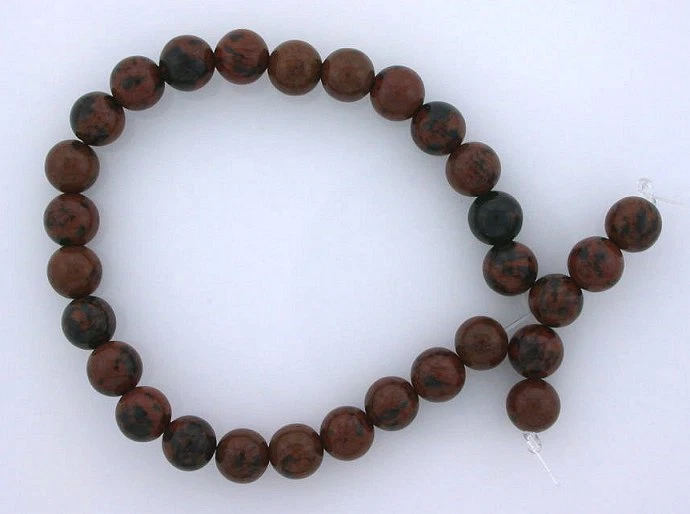 Cuentas redondas de obsidiana de caoba escena de piedras preciosas de 6 mm hilo de 7 pulgadas Foto 1 de 1