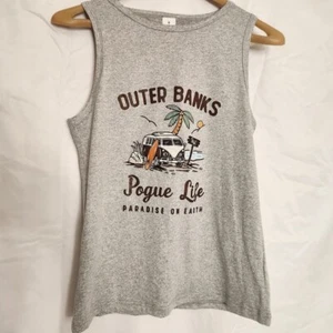 New! Sleeveless Outer Banks Print Tank Top Casual Crew Neck For Summer & Spring - Picture 1 of 13