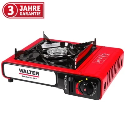 WALTER Campingkocher mit Piezozündung 2,2 kW, regelbar, Gaskocher, Tischgrill - Bild 1 von 4