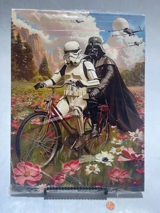 15,75 x 11-5/8 Darth Vader Storm Trooper tela wall art bicicletta Star Wars - Foto 1 di 2