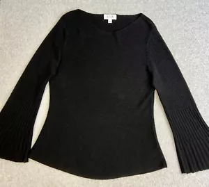 Elle Womens Sweater Pullover Size Large Black Long Sleeve Casual Cozy Soft - Picture 1 of 13