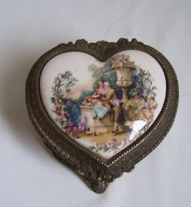 Antigua caja de música ovalada de metal tono dorado Sankyo Japón "Hear I Come Cradle & All" - Imagen 1 de 12