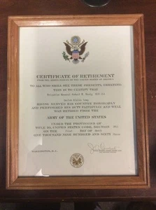 Certificado de Retiro General de Brigada General del Ejército de los Estados Unidos Documento Histórico - Imagen 1 de 12