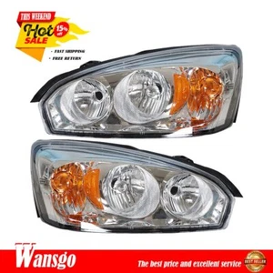 Conjunto de faros delanteros aptos para Chevy Malibu 2004-2008 par de lentes transparentes diestro + derecho - Imagen 1 de 11