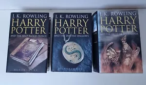 Harry Potter Adult Cover First Edition Hardback Bundle Books 5-7 Bloomsbury - Imagen 1 de 15