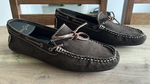 Kurt Geiger Hombres Marrón Gamuza Cuero Zapatos para Conducir Mocasines UK10 EU44 - Imagen 1 de 7