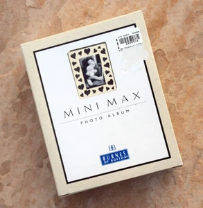 Burnes of Boston Mini Max Brass Hearts 4x6 Photo Album ~ Holds 81 Pictures, NIB - Picture 1 of 11