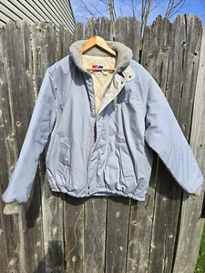 Vintage Swingster - Vintage Quilted Zip Up Coat - Blue Gray - Large - See Photos - Picture 1 of 22