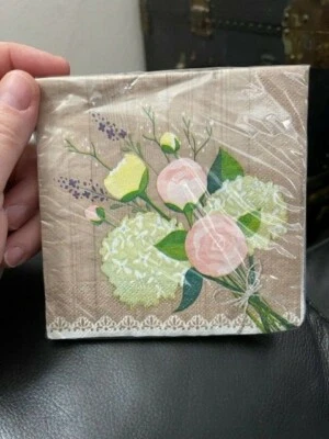 Rustic Wedding Beverage Napkins 16 Pack Bridal Shower Decoration New!!! - Image 1 of 2