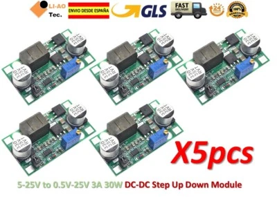 5pcs DC-DC Step Up Down Boost Buck Voltage Converter 5-25V to 0.5V-25V 3A 30W - Imagen 1 de 4