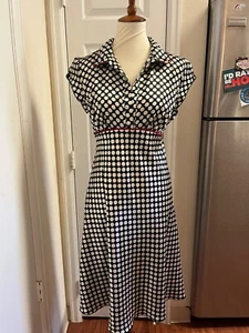 Speechless Juniors Short Sleeve Dress Shiny White & black Polka Dot Size 11 - Picture 1 of 6