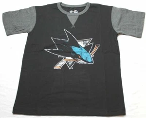 San Jose Sharks short sleeve distress logo tee black/gray Medium NWT - Picture 1 of 3