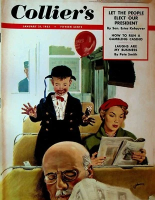 Collier's January 31 1953 John Steinbeck Reno Harold's Club Harlem Globetrotters - Image 1 of 3