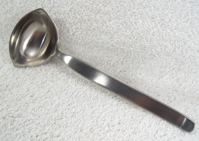 Linden Soup Ladle C Hugo Pott 18/8 Satin Stainless Germany 7 5/8 inch - Image 1 of 3