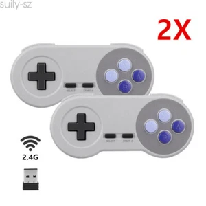 Wireless SNES Controller USB Gamepad Joystick For PC MAC RetroPie Linux 2PACK - Picture 1 of 11
