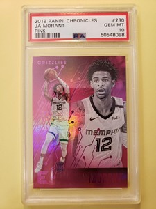 2019-20 Panini Chronicles Essentials Ja Morant #230 Pink PSA 10 GEM MT Rookie RC
