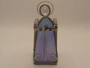 Vintage Buntglas betender Engel ~ Kerzenhalter Teelicht ~ 5,25" ~ sehr guter Zustand ~ - Bild 1 von 5