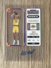 Max Christie 2022 Panini Contenders Clearly  Rookie On Card Auto #/10 RC Lakers