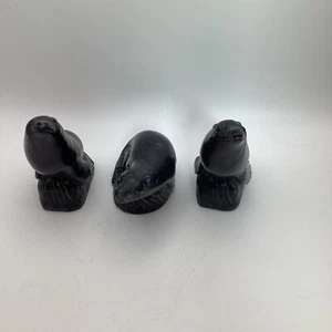 The Wolf Sculptures 3 X Seal Sea Lion Figurine Soapstone Carving - Bild 1 von 7